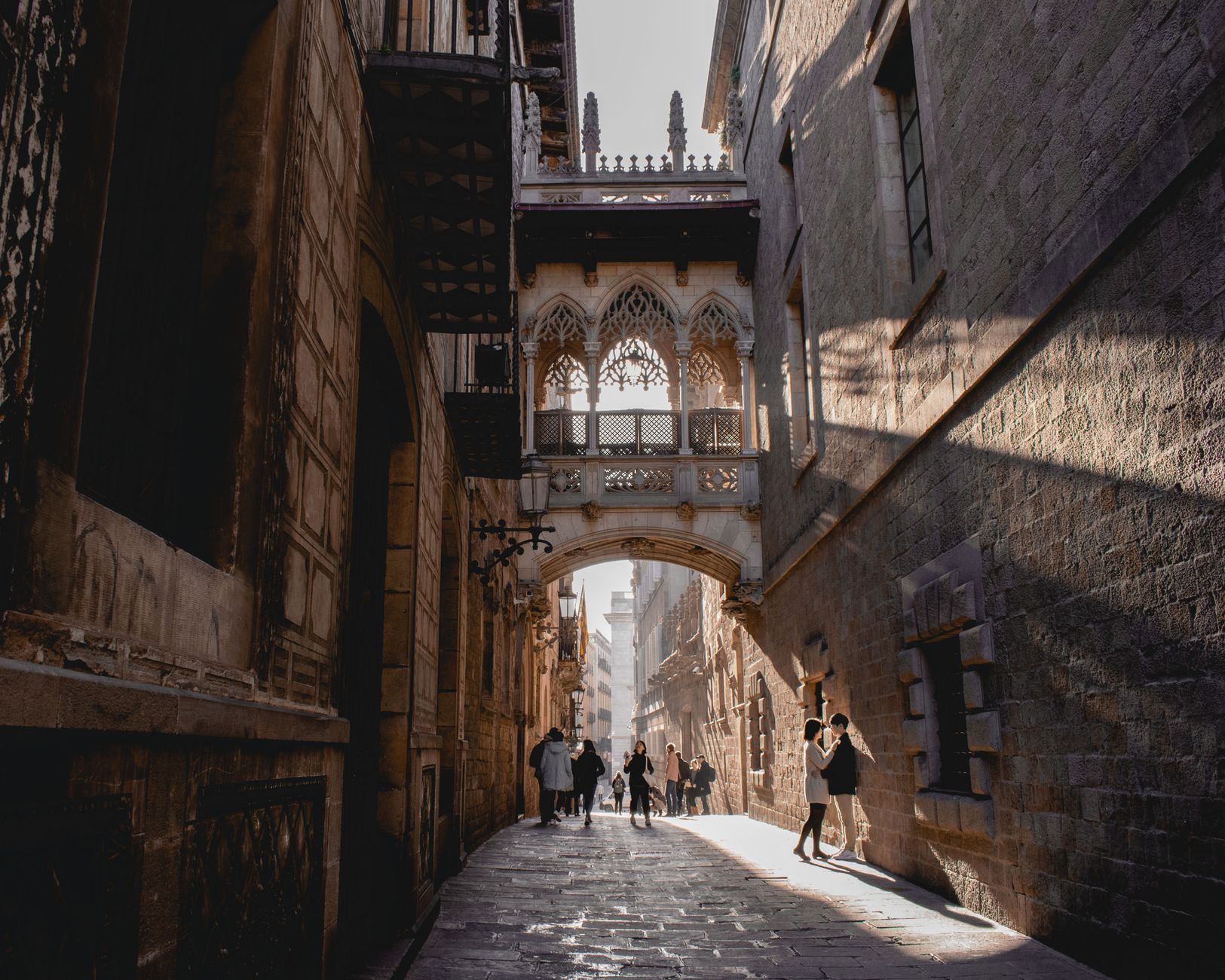 Streets of the Gothic Quarter in Barcelona
