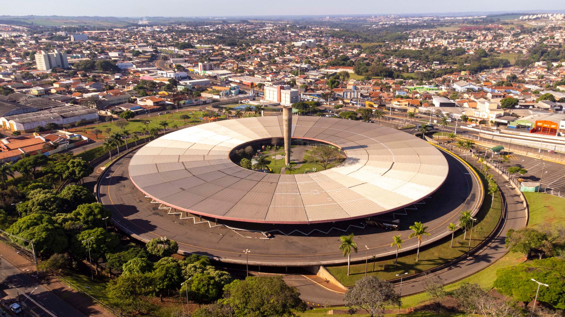 Vista aérea do traçado radial das avenidas de Boa Vista