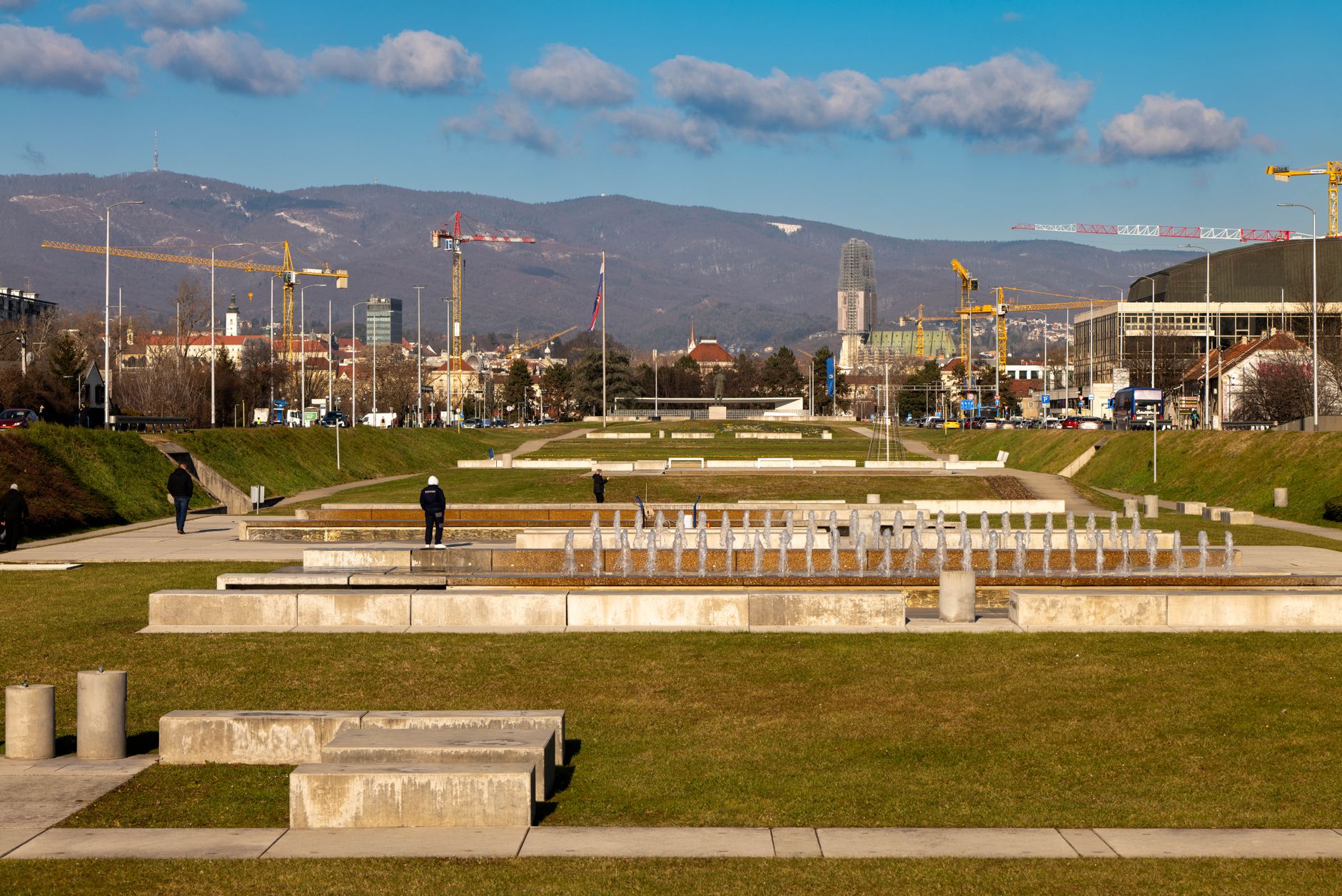 Landscaped park in central Zagreb