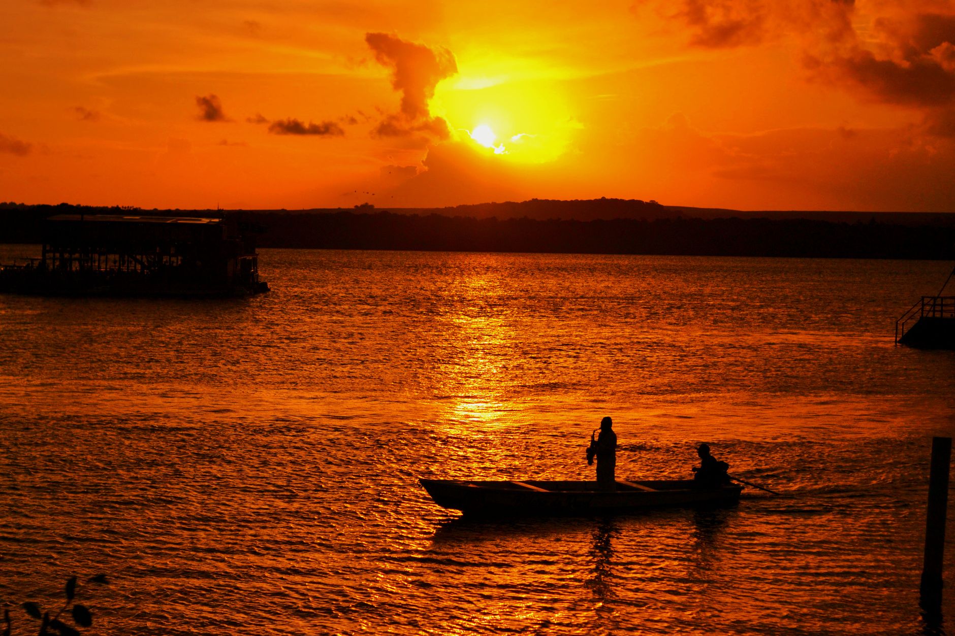 Vista do rio Tocantins em Imperatriz ao entardecer