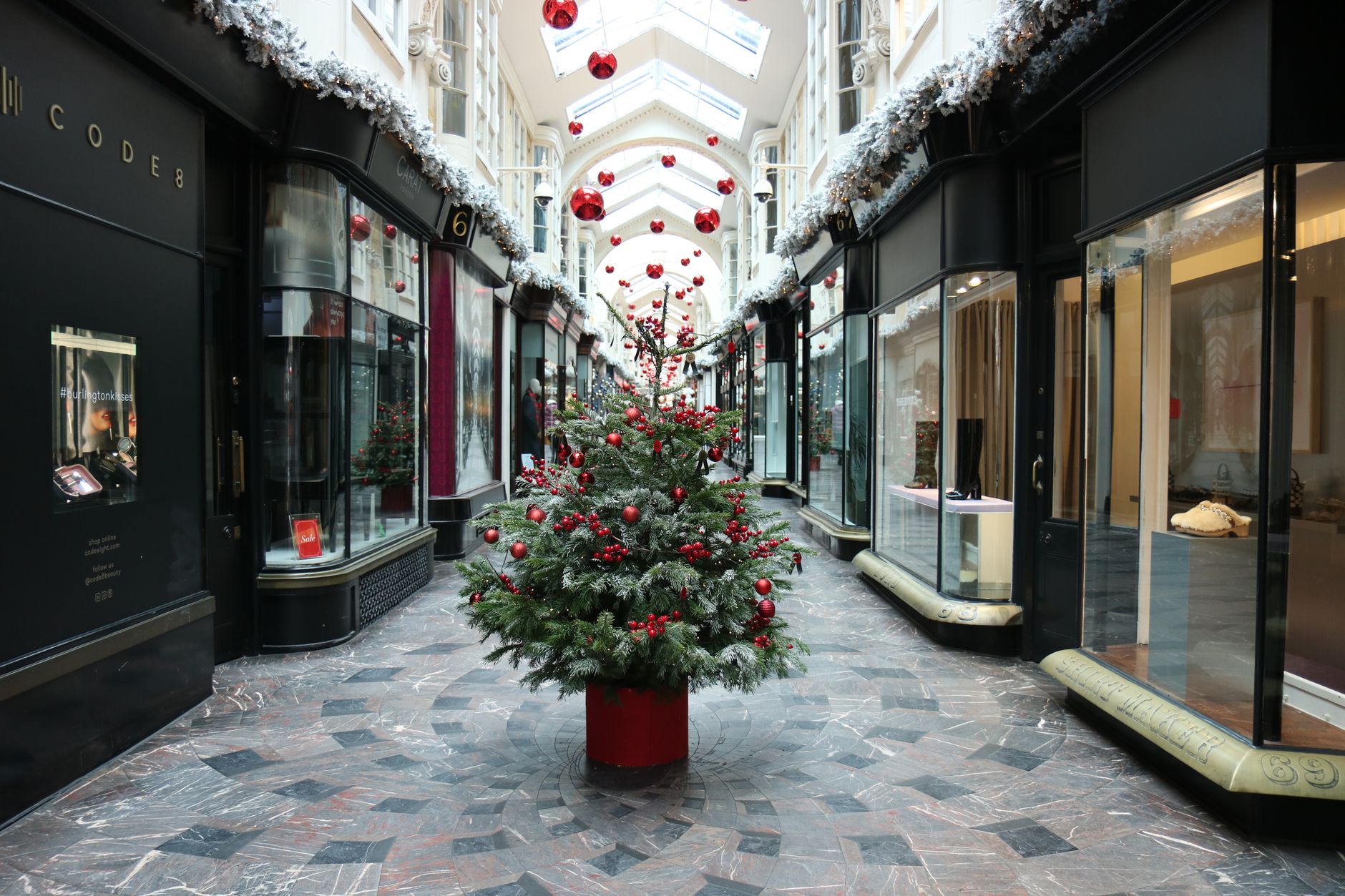 Centro de Liverpool decorado no inverno